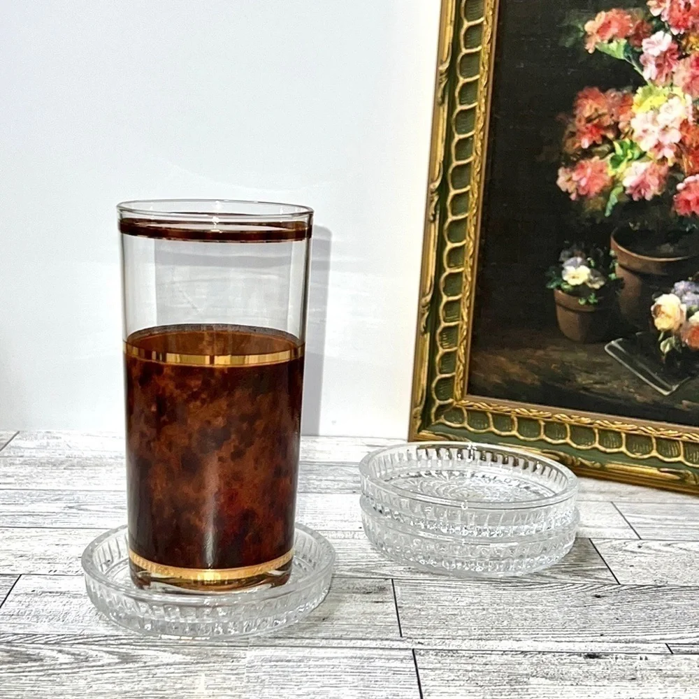 Vintage Essex Lead Crystal Coaster Set of 3